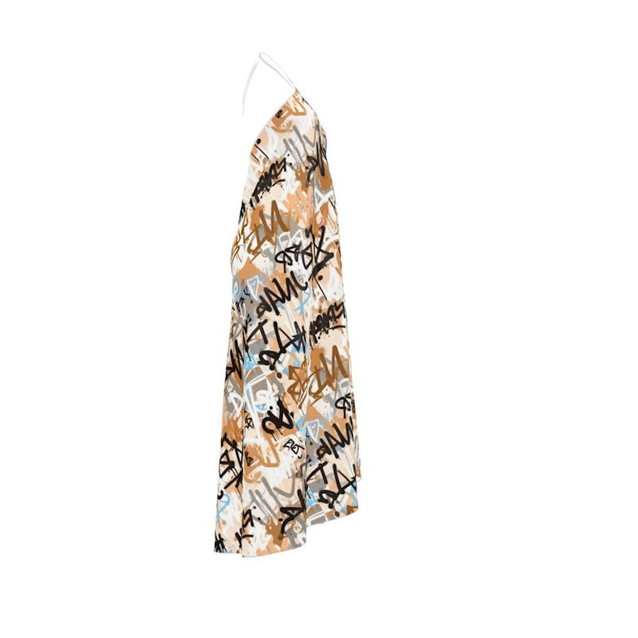 Urban Muse Graffiti Halter Maxi Dress