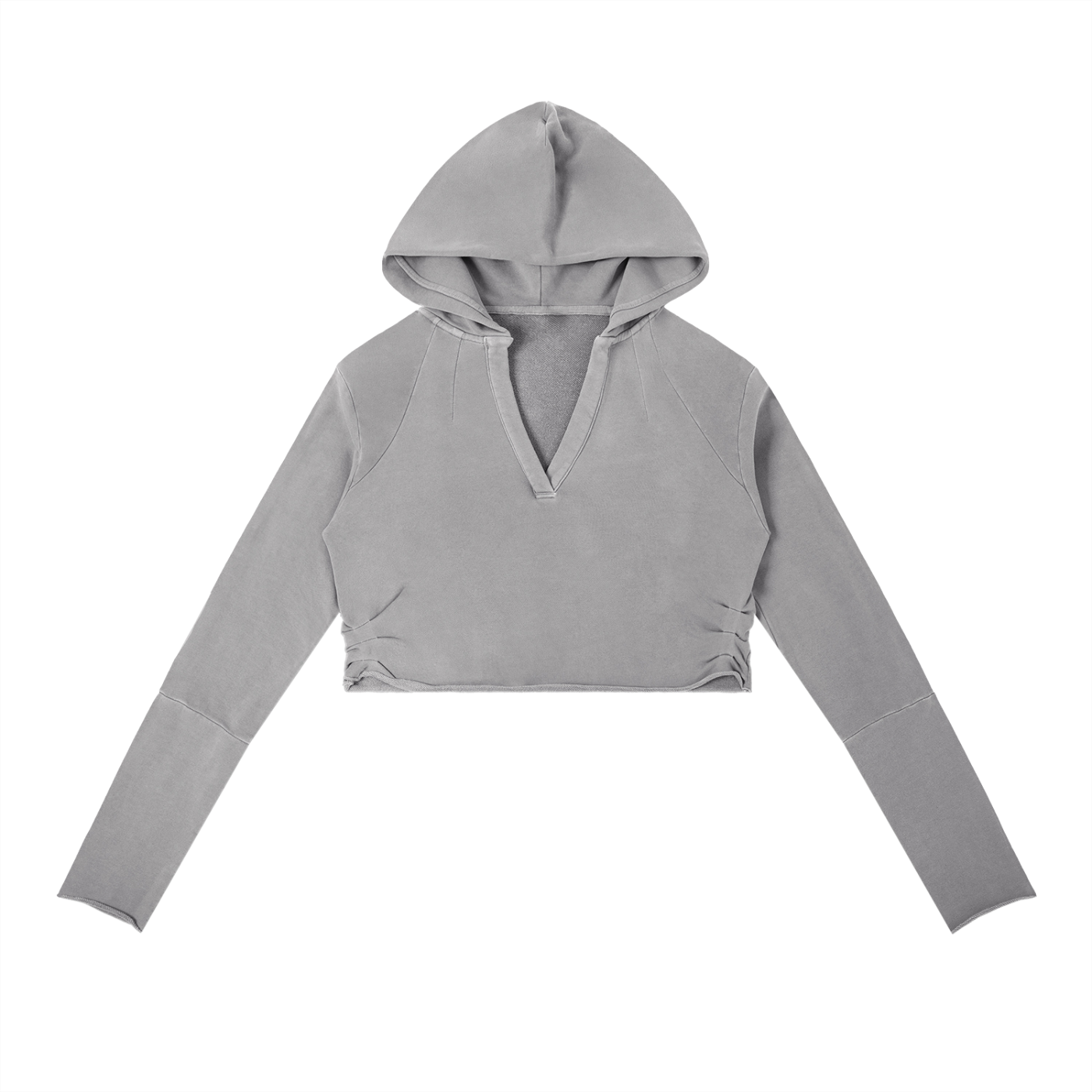 Graffiti Riot™ Vintage Washed Raw Edge Cropped Hoodie – Peace & Love Emblem