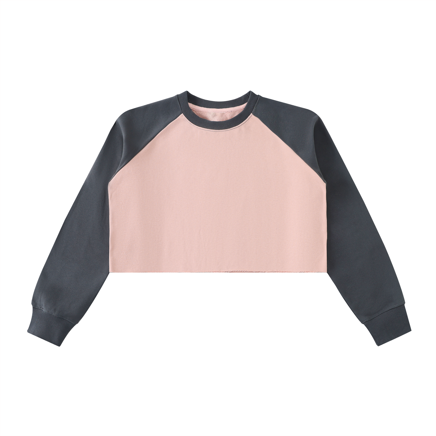 Quiet Riot™ Raw-Hem Color-Block Raglan Crop