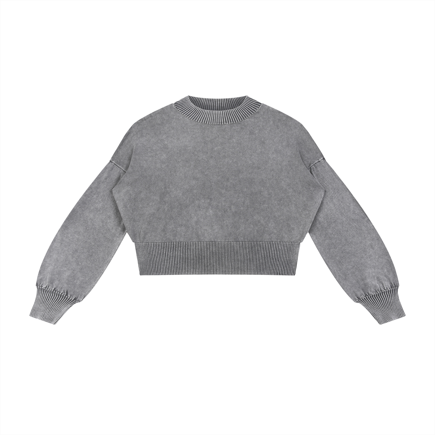 Quiet Riot™ Mineral Wash Cropped Balloon Sleeve Sweater – Women’s