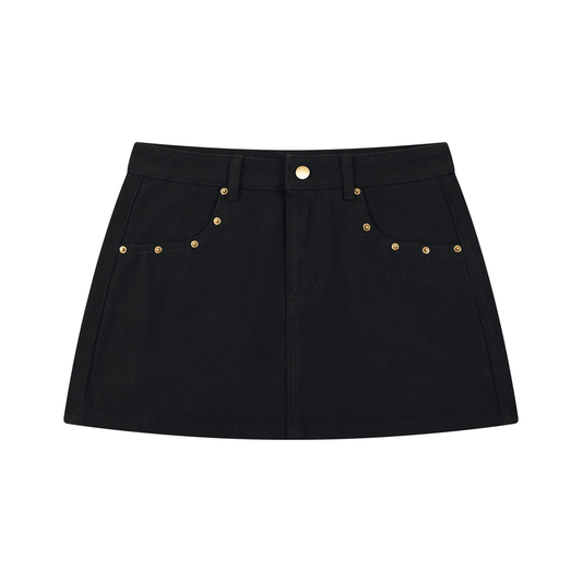 Quiet Riot Women's Studded Denim Mini Skirt