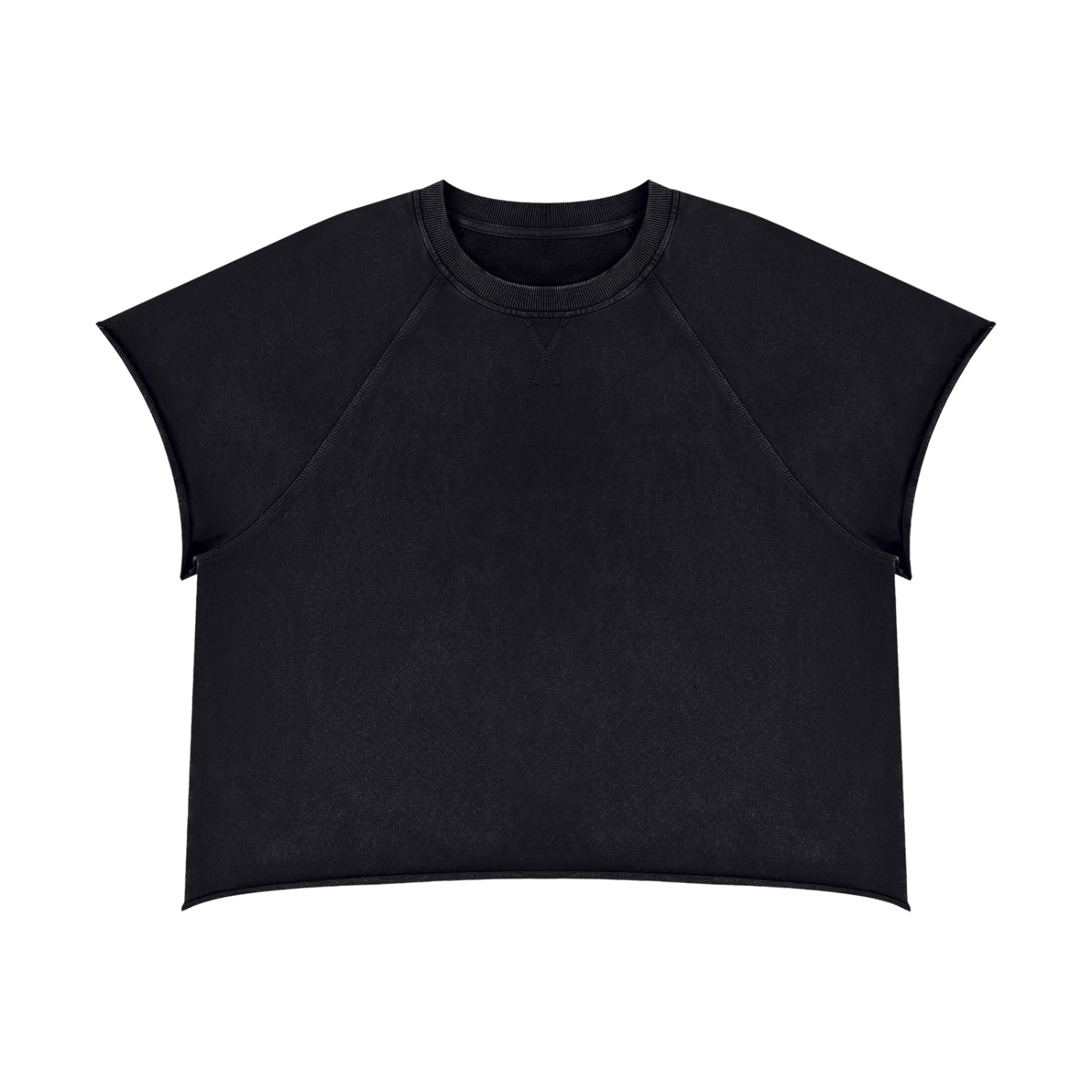 Unisex Vintage Wash Raw Edge Boxy T-Shirt