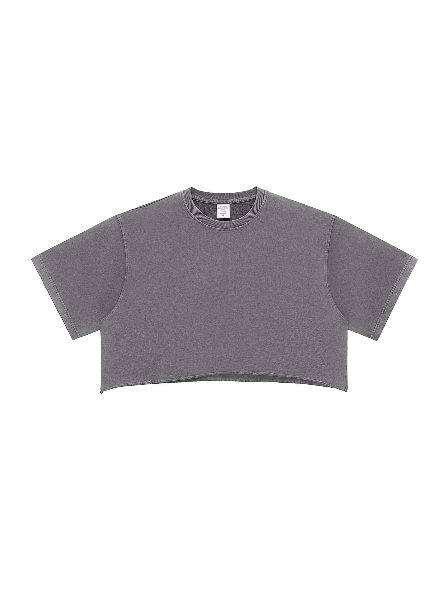 Snow Washed Raw Edge Crop Top
