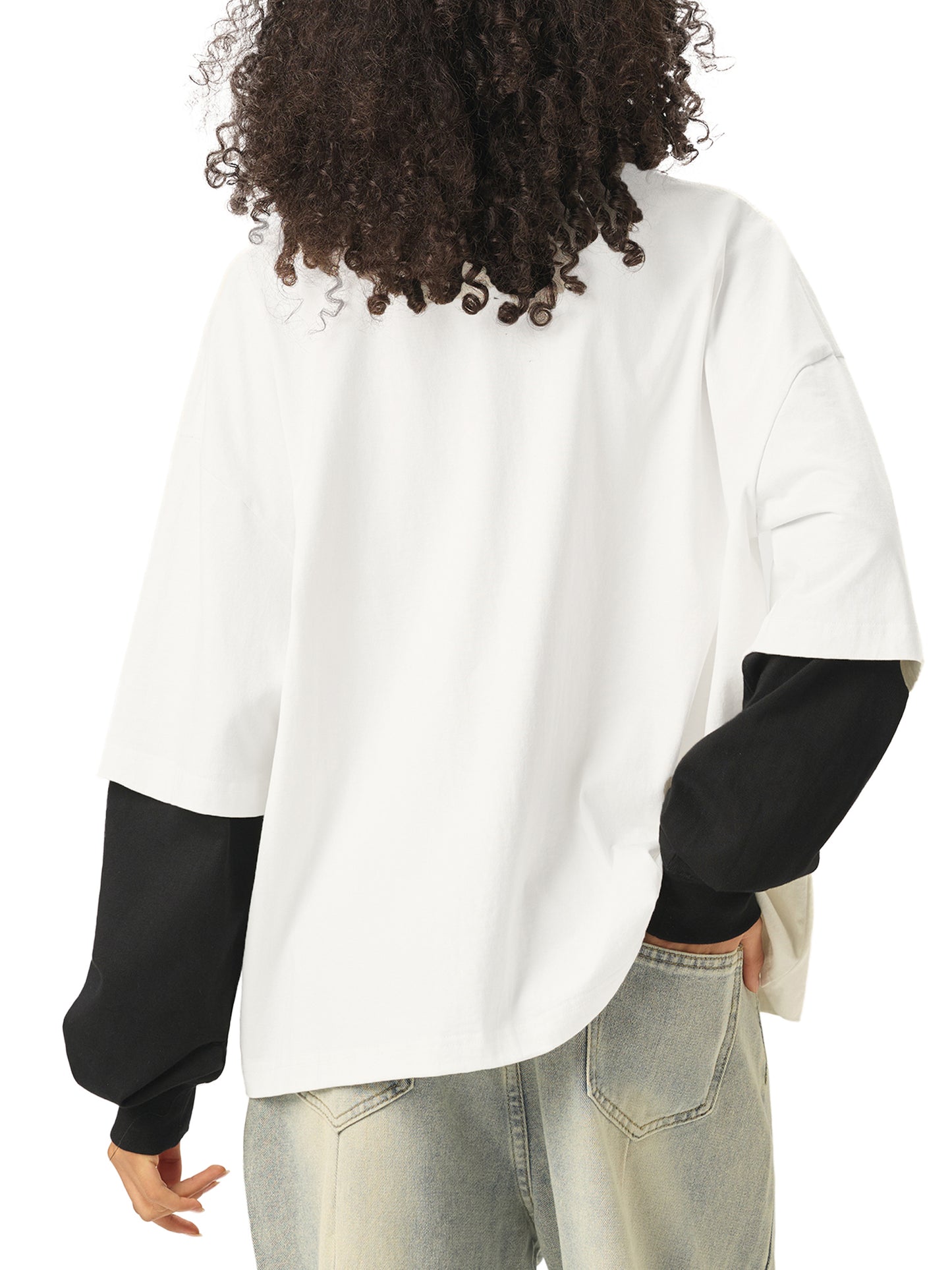Graffiti Riot™ Quiet Riot Layered Contrast Sleeve Paint Splatter Tee