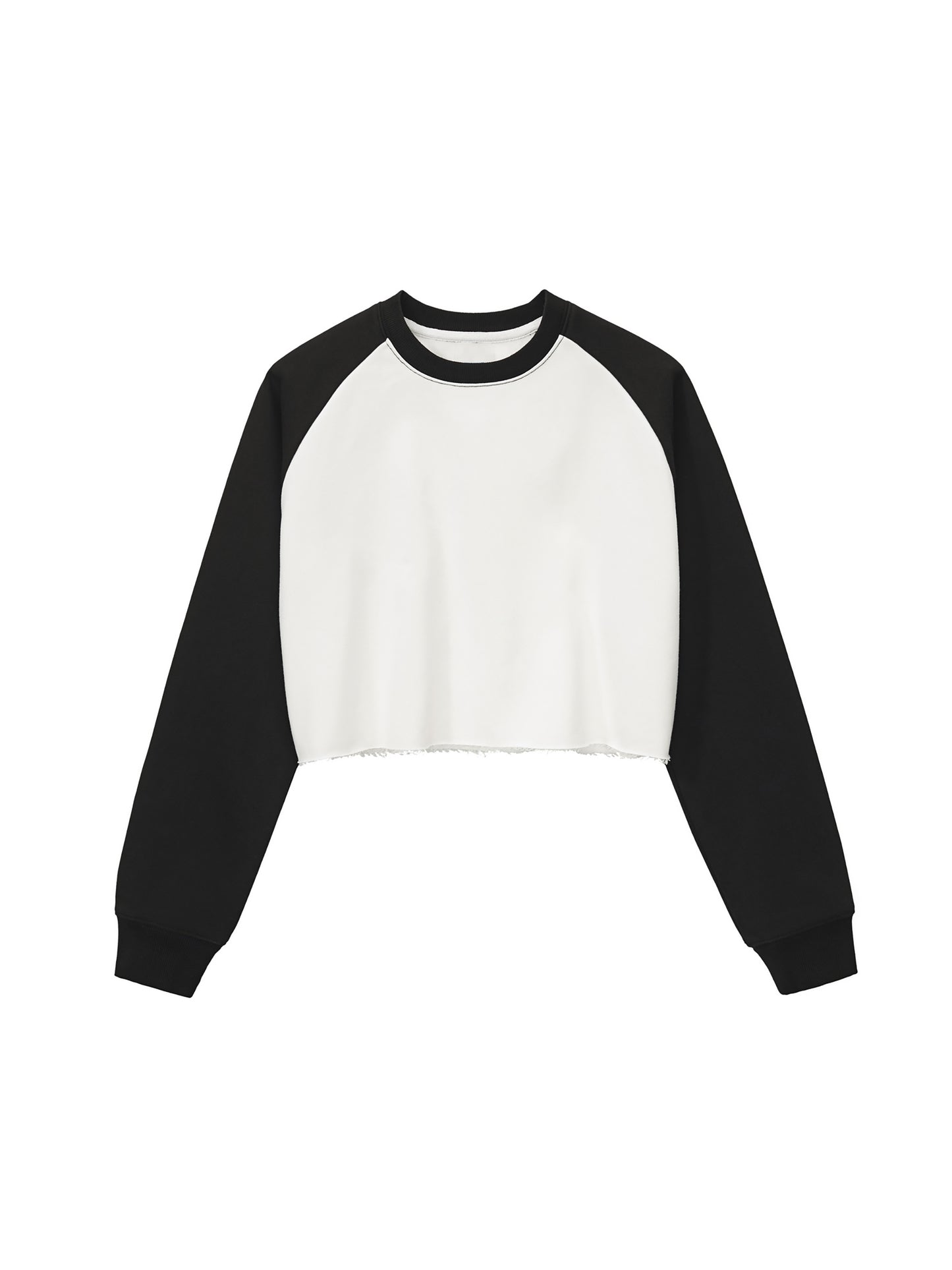 Quiet Riot™ Raw-Hem Color-Block Raglan Crop