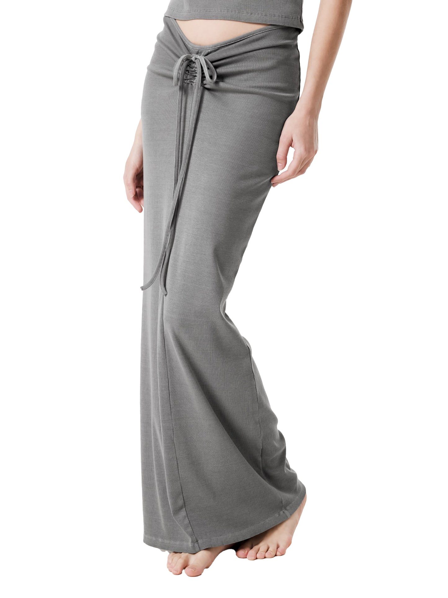 Quiet Riot™ Washed Drawstring Contour Maxi Skirt