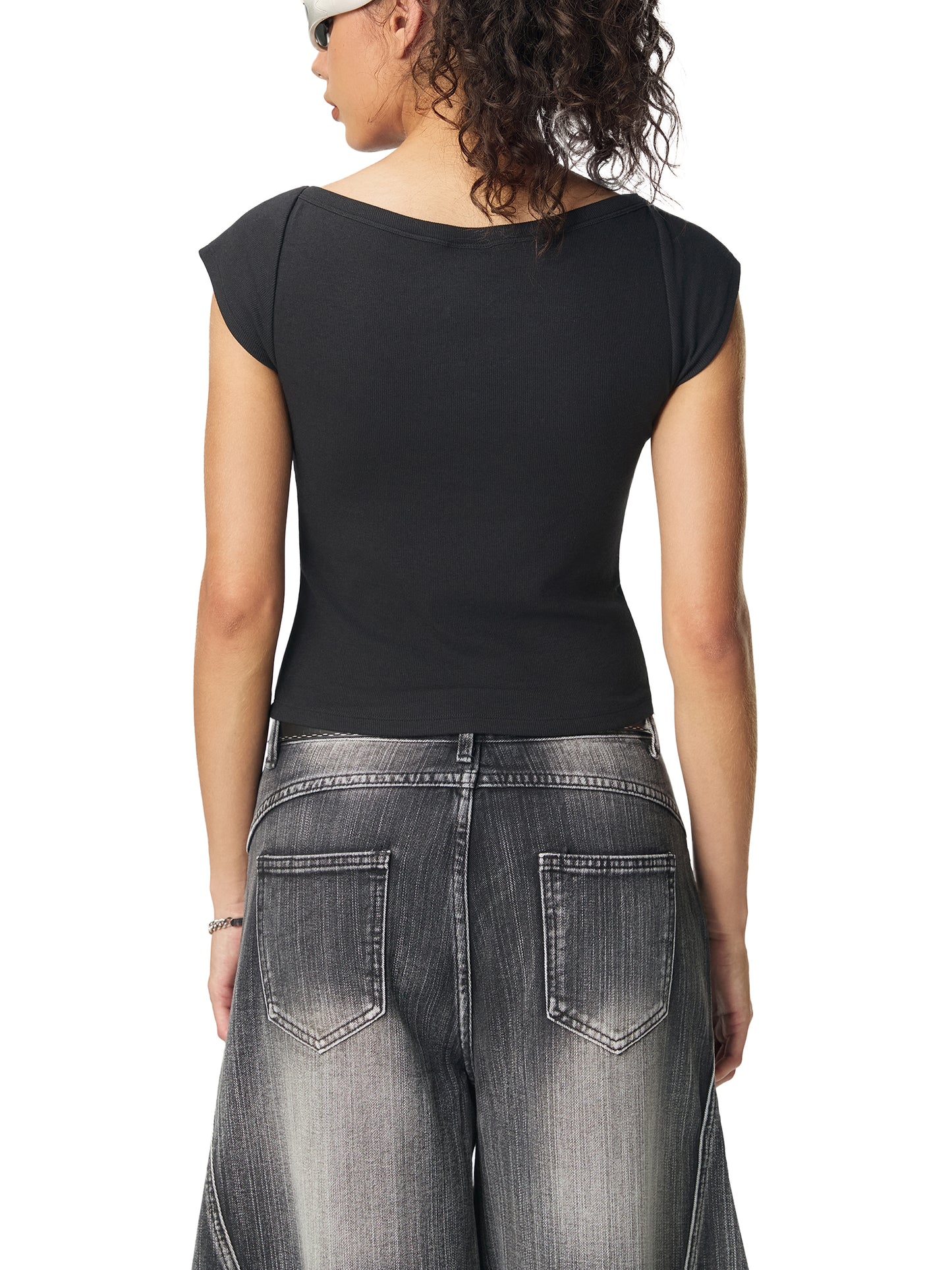 Quiet Riot™ Essential Wide Neck Bodycon Baby Tee