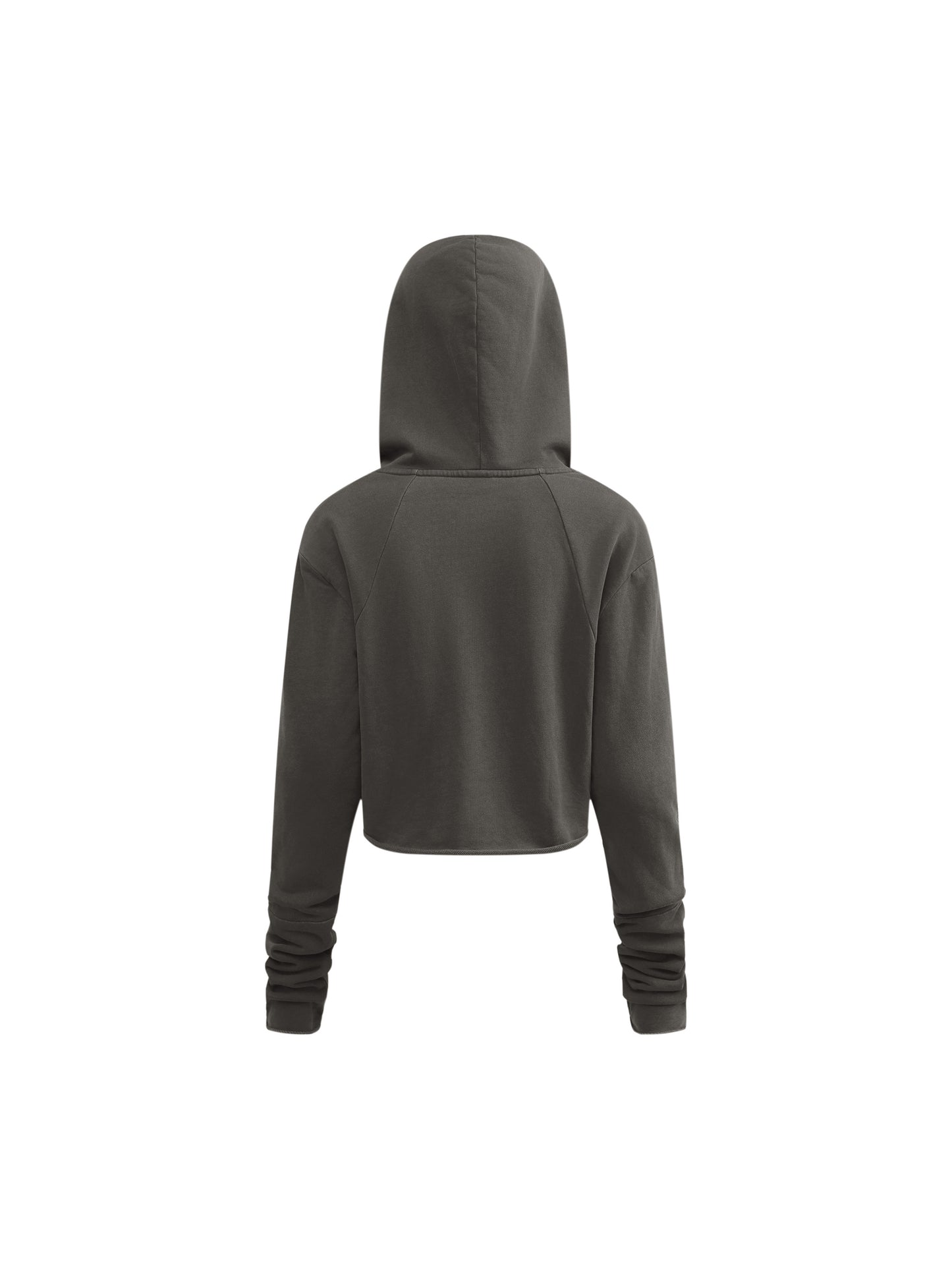 Graffiti Riot™ Vintage Washed Raw Edge Cropped Hoodie – Peace & Love Emblem