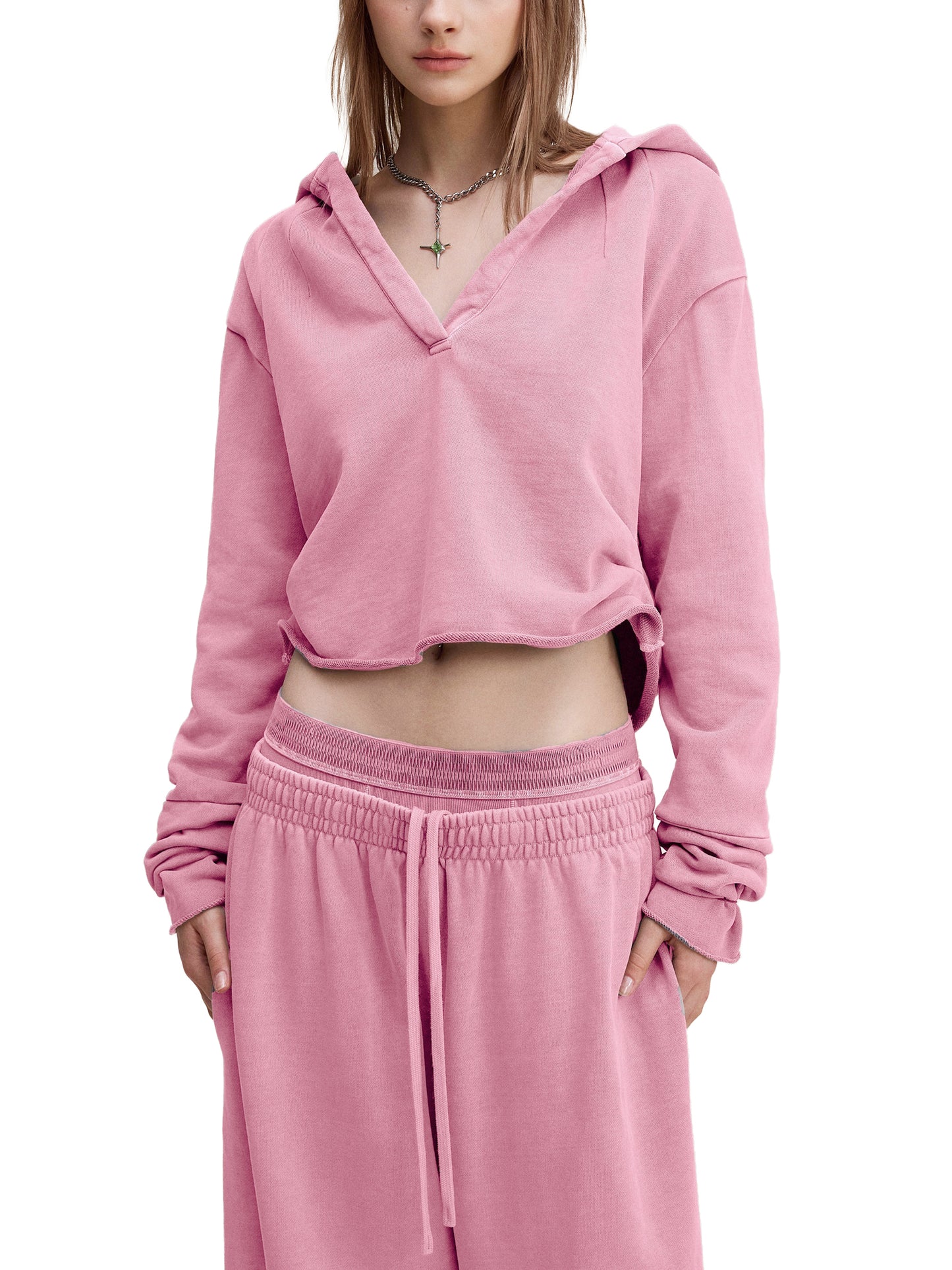 Graffiti Riot™ Vintage Washed Paint-Splatter Cropped Hoodie