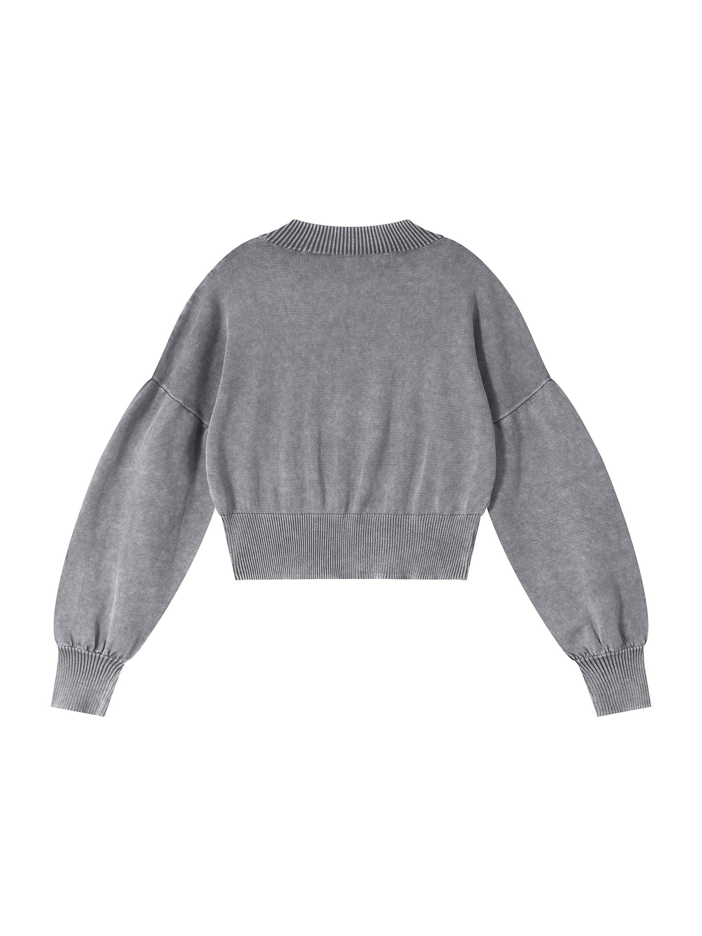 Quiet Riot™ Mineral Wash Cropped Balloon Sleeve Sweater – Women’s